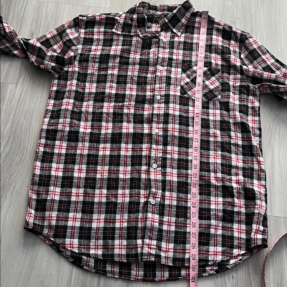 Ativa Red and Black Plaid Button Down Shirt - Picture 7 of 7